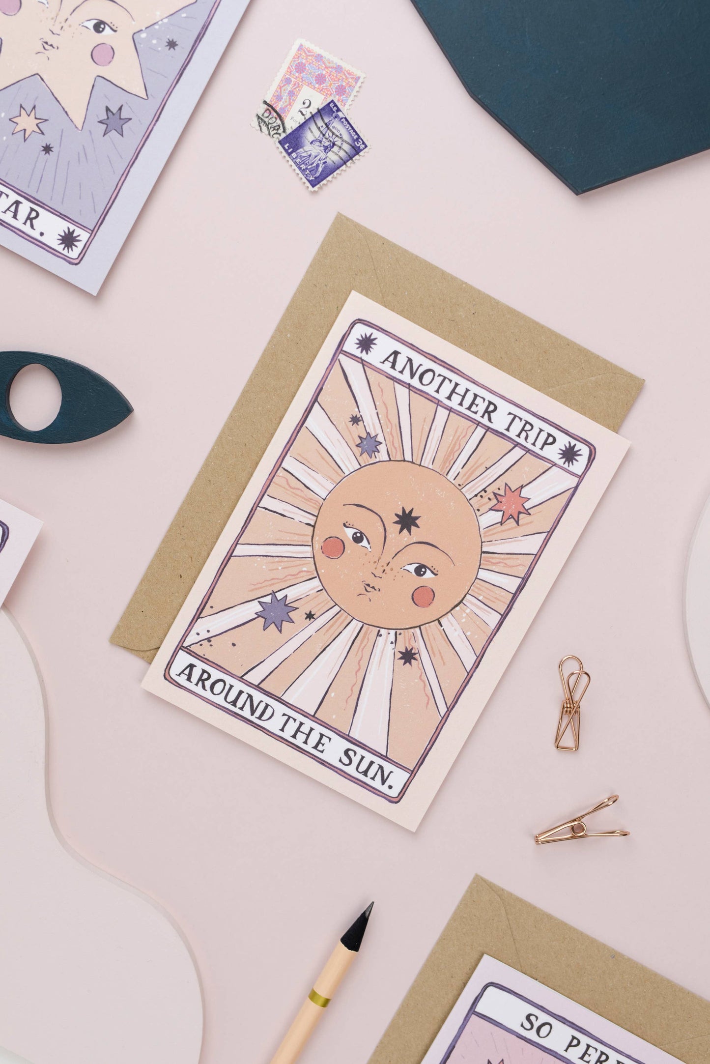 Tarot Geburtstagskarte Sonne | Tarotkarte | Sonnen-Grußkarte