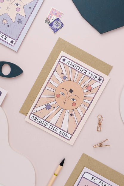 Tarot Geburtstagskarte Sonne | Tarotkarte | Sonnen-Grußkarte