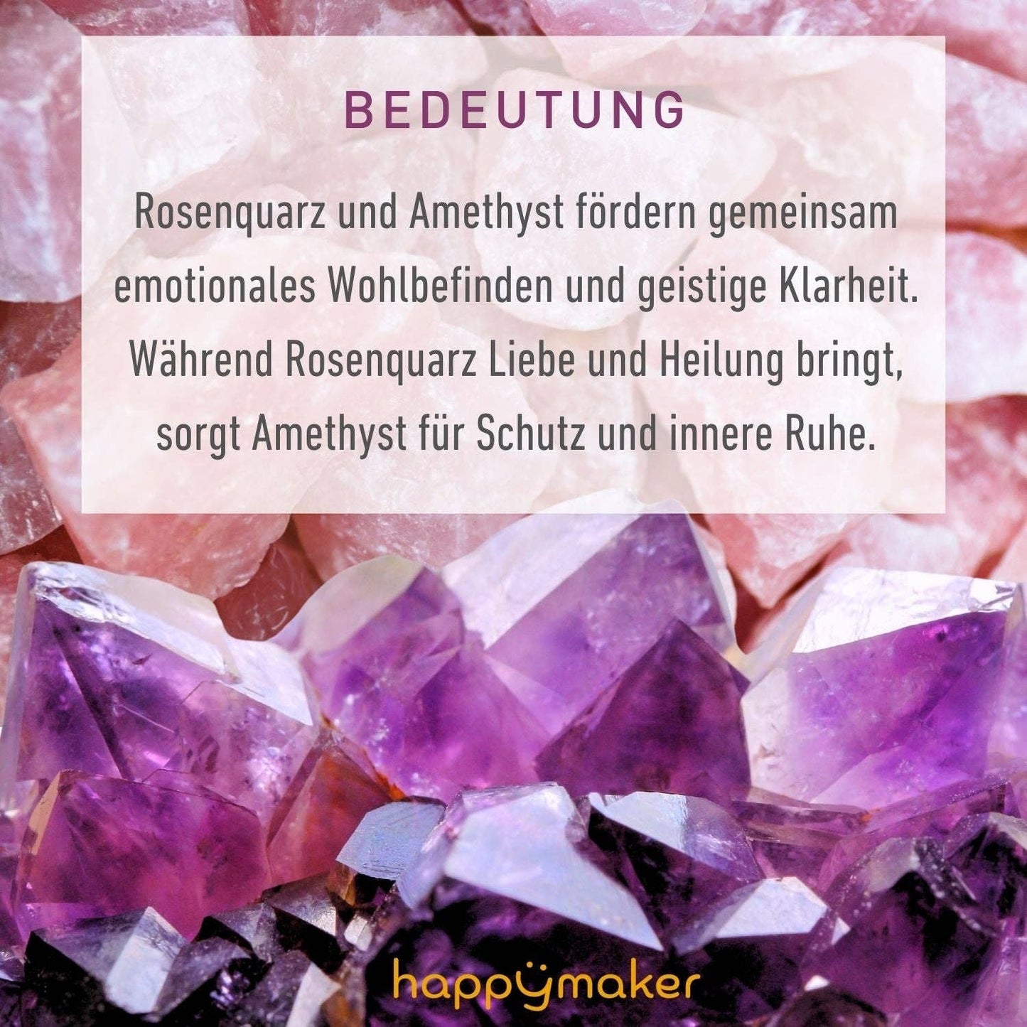 Rosenquarz Halskette mit Amethyst