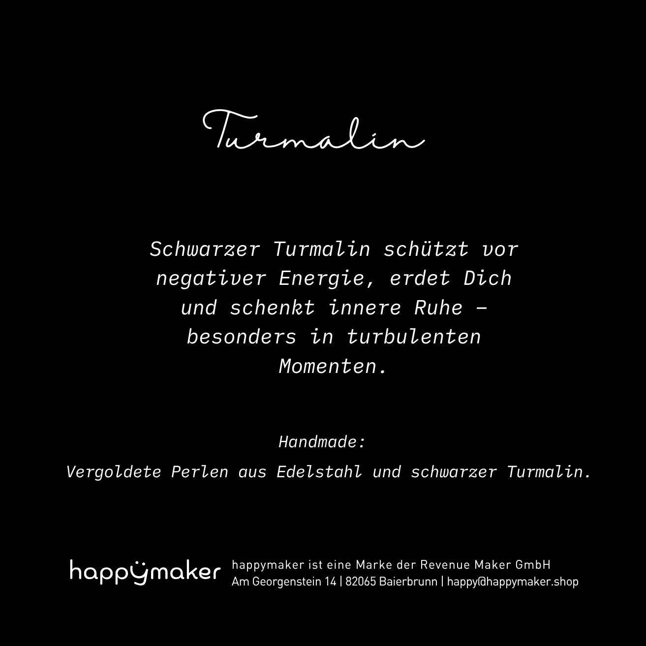 Schwarzer Turmalin Perlenarmband