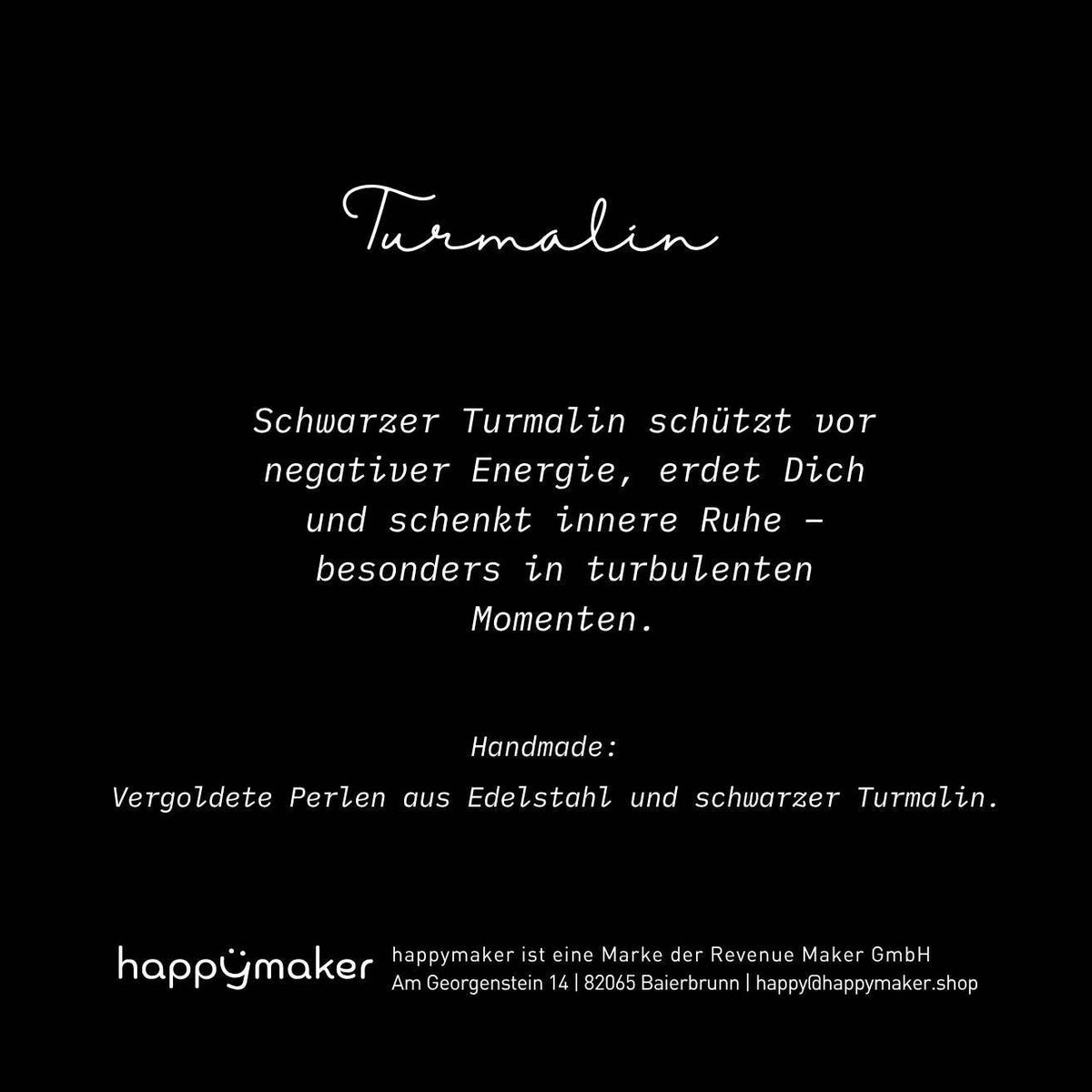 Schwarzer Turmalin Perlenarmband
