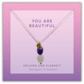 Rosenquarz Halskette mit Amethyst