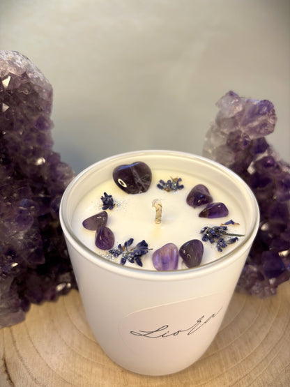 Kristallkerze - Amethyst Herz *Heart of Light*