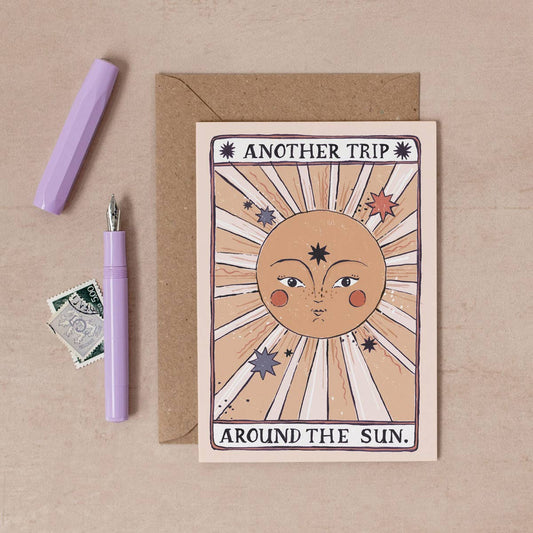 Tarot Geburtstagskarte Sonne | Tarotkarte | Sonnen-Grußkarte